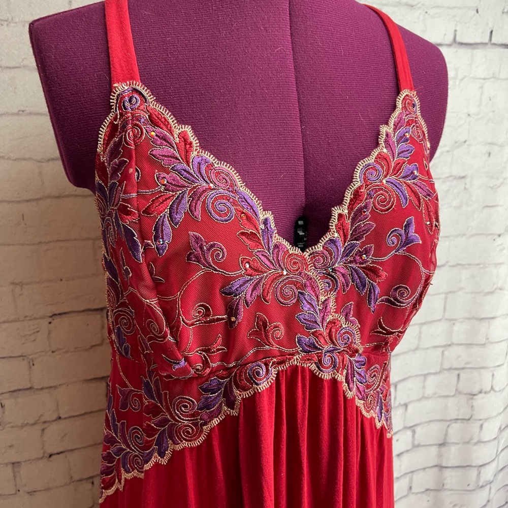 Soma Red Chemise with Purple Lace - Picture 3 of 4